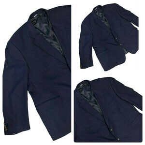 CM Gold Series 60R Navy Blue Wool Blend Blazer | Two-Button Sport Coat Jacket